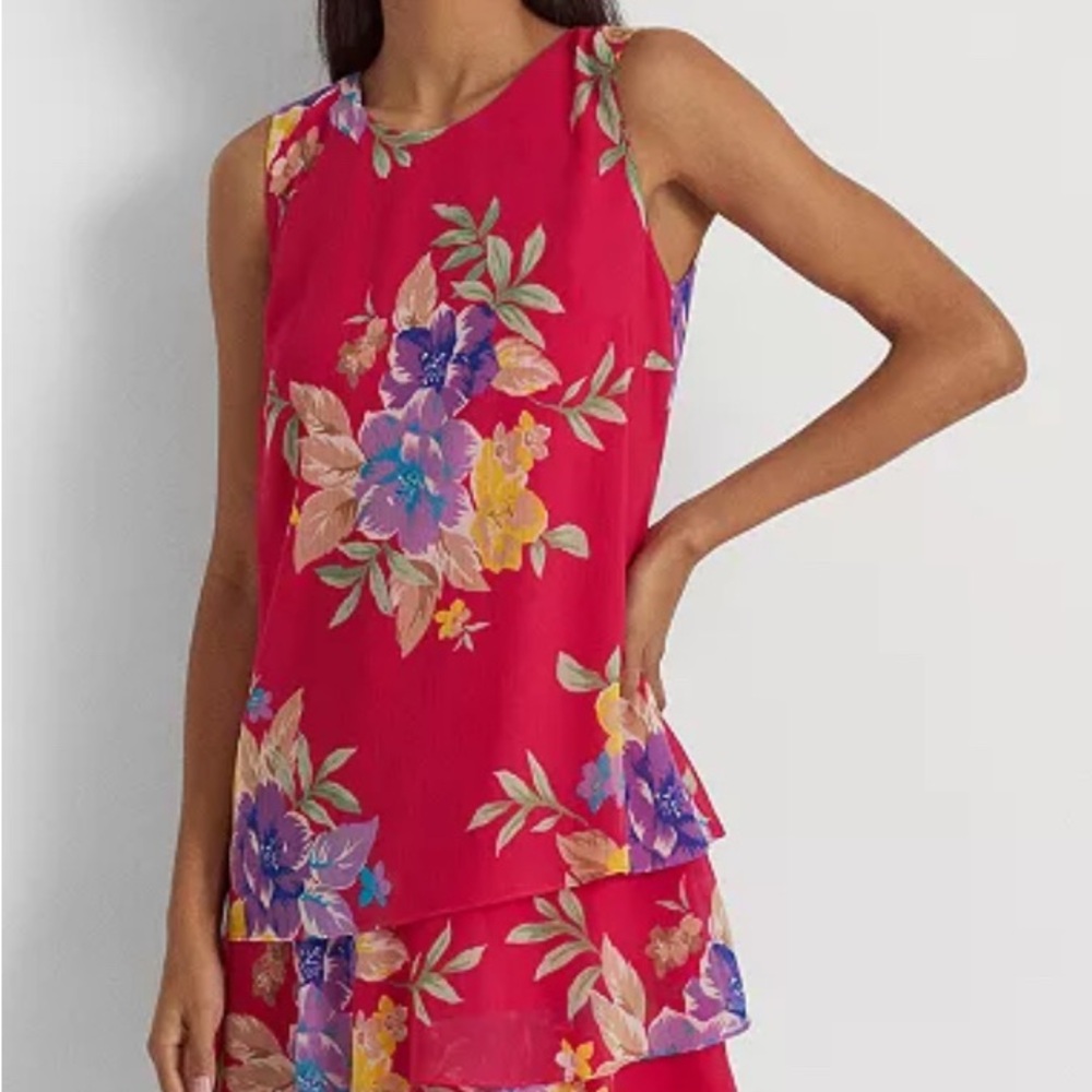 Lauren Ralph Lauren Red Floral Mini Dress